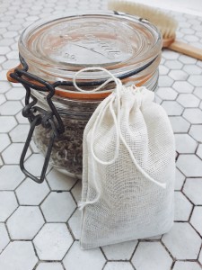 Lavender in a Mason jar. An ingredient for an herbal tea bath. 