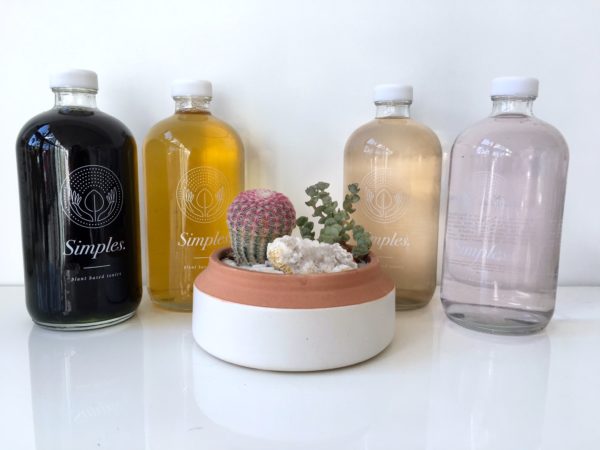 a display of Simples Tonics bottles
